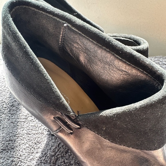 Coach Black Leather Ankle Booties with Fold-Over Cuff - Picture 4 of 8